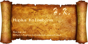 Hupka Kolombina névjegykártya
